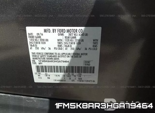 1FM5K8AR3HGA79464 фото 7