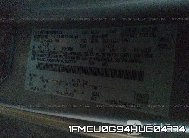1FMCU0G94HUC04774 фото 8