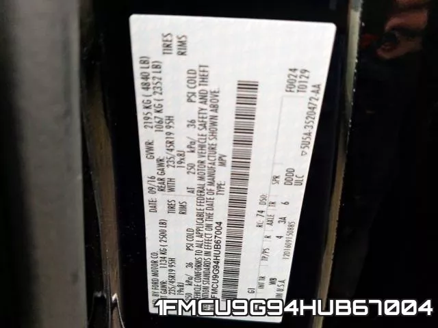 1FMCU9G94HUB67004 фото 2