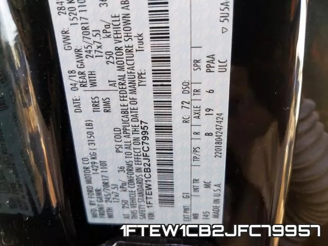 1FTEW1CB2JFC79957 фото 2