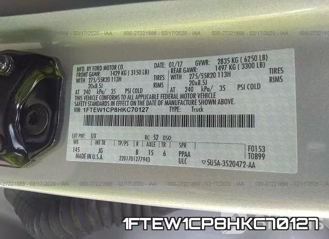 1FTEW1CP8HKC70127 фото 6