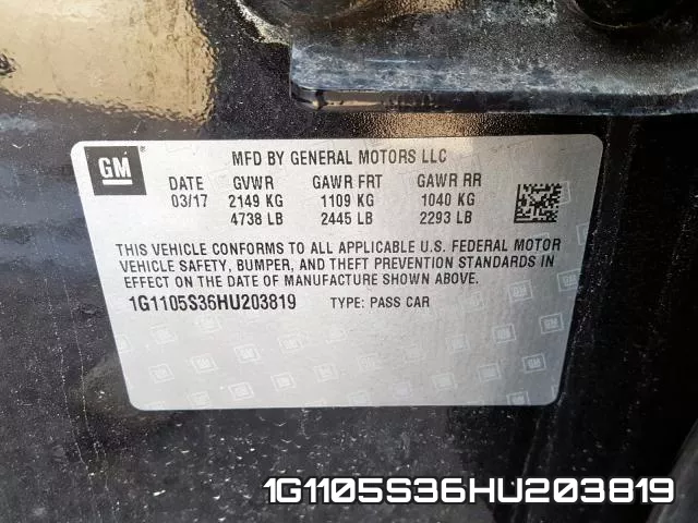 1G1105S36HU203819 фото 2