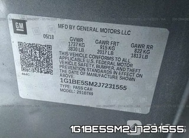 1G1BE5SM2J7231555 фото 7