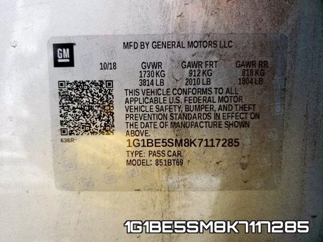 1G1BE5SM8K7117285 фото 2