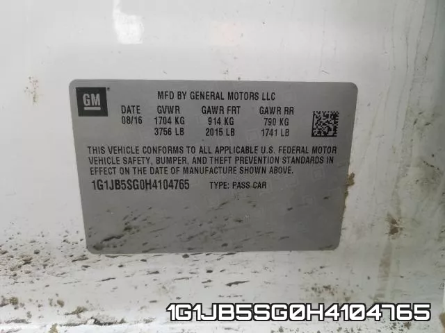 1G1JB5SG0H4104765 фото 2
