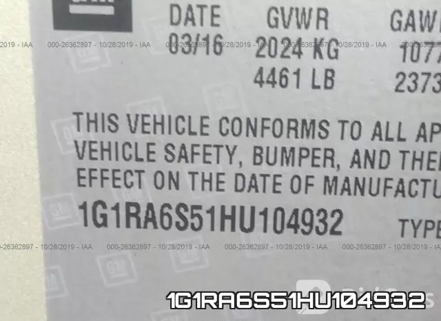 1G1RA6S51HU104932 фото 7