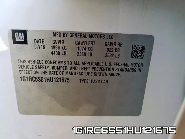 1G1RC6S51HU121675 фото 2