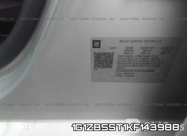 1G1ZB5ST1KF143988 фото 6