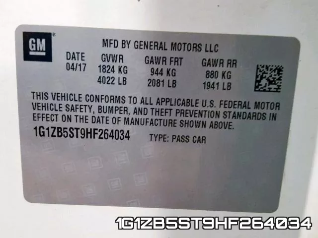 1G1ZB5ST9HF264034 фото 2