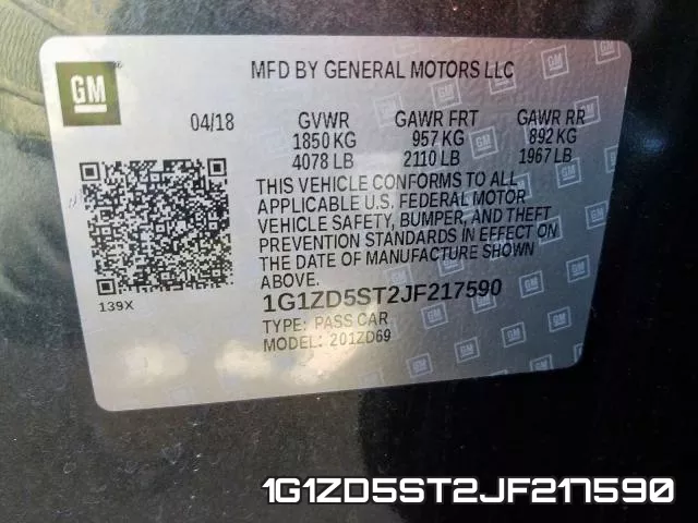 1G1ZD5ST2JF217590 фото 2