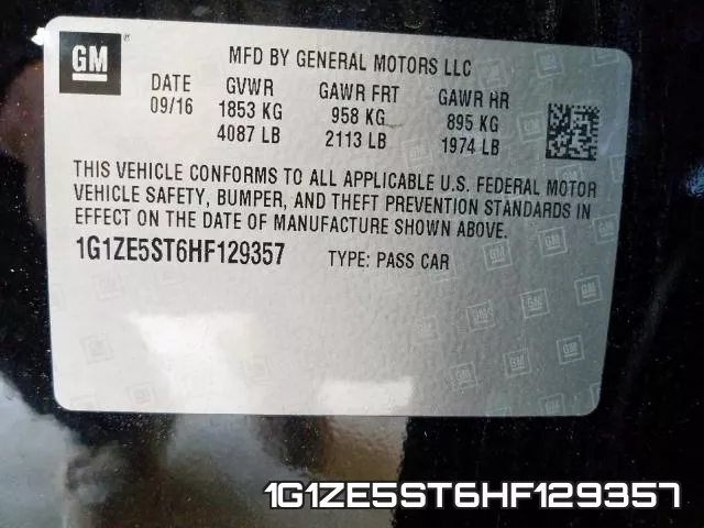 1G1ZE5ST6HF129357 фото 2