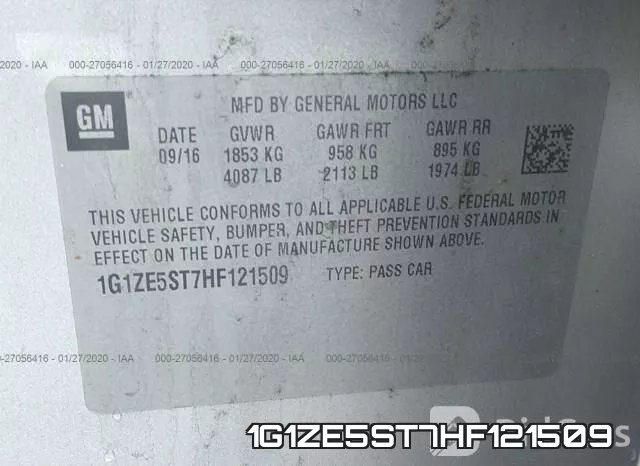 1G1ZE5ST7HF121509 фото 5