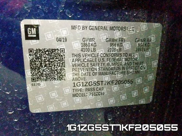 1G1ZG5ST7KF205055 фото 2