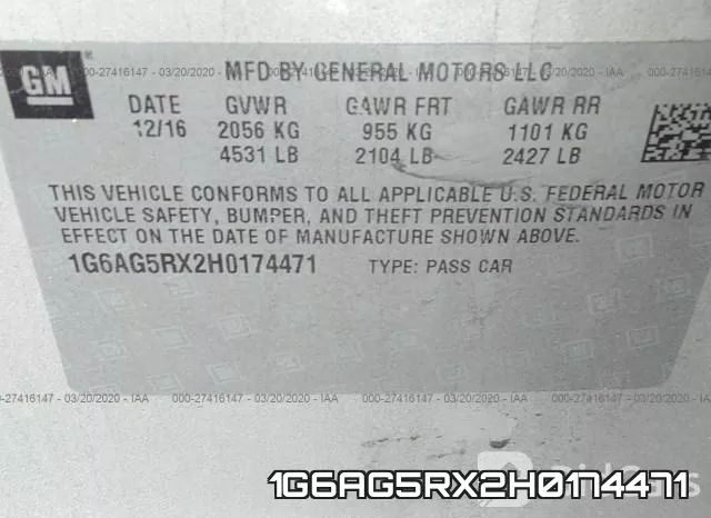 1G6AG5RX2H0174471 фото 7
