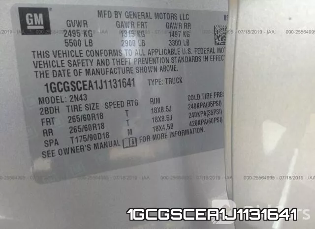 1GCGSCEA1J1131641 фото 6