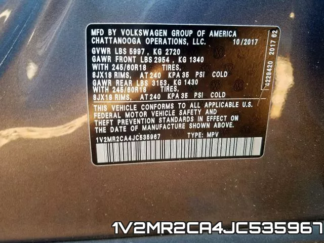 1V2MR2CA4JC535967 фото 2