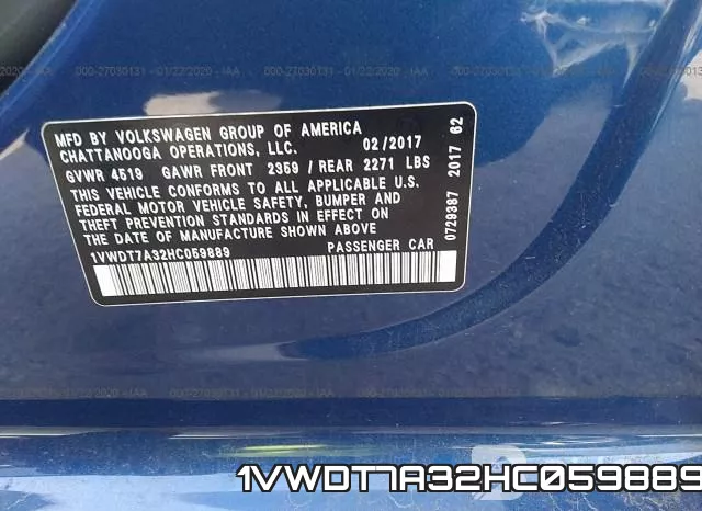 1VWDT7A32HC059889 фото 8
