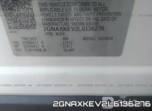 2GNAXKEV2L6136276 фото 6