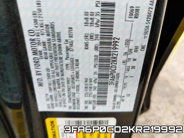 3FA6P0CD2KR219992 фото 2