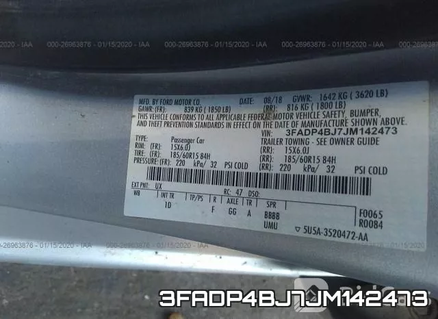 3FADP4BJ7JM142473 фото 5