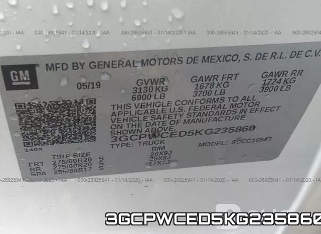 3GCPWCED5KG235860 фото 6