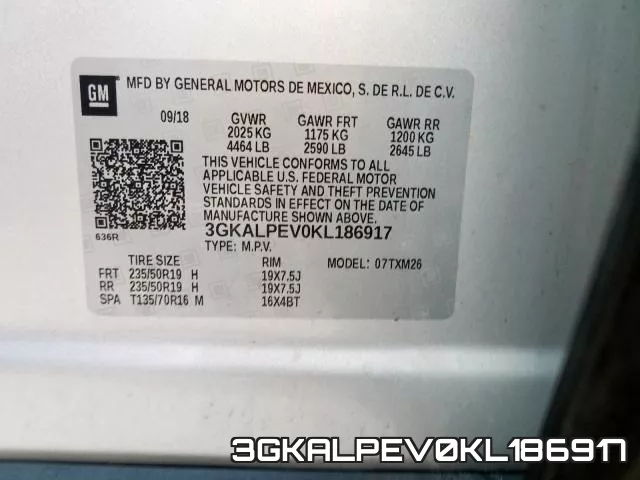 3GKALPEV0KL186917 фото 2