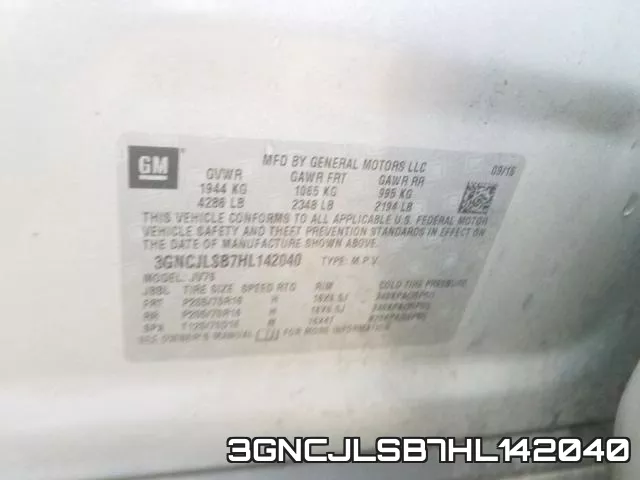 3GNCJLSB7HL142040 фото 2