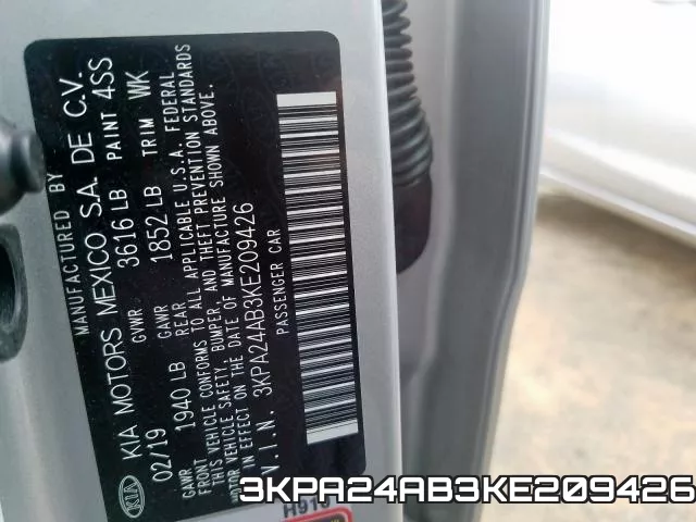 3KPA24AB3KE209426 фото 2