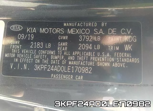 3KPF24AD0LE170982 фото 5