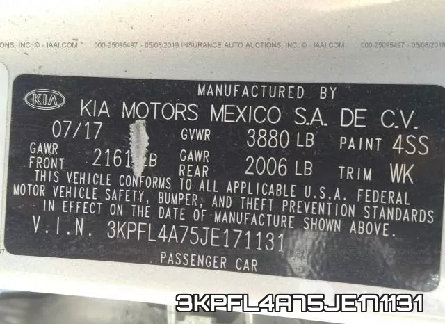 3KPFL4A75JE171131 фото 7