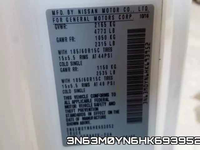3N63M0YN6HK693952 фото 2