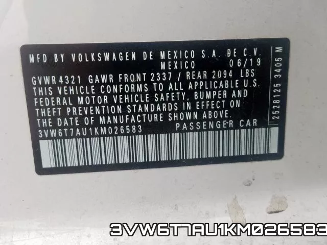 3VW6T7AU1KM026583 фото 2