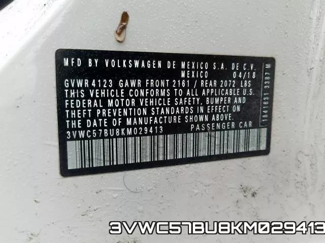 3VWC57BU8KM029413 фото 2