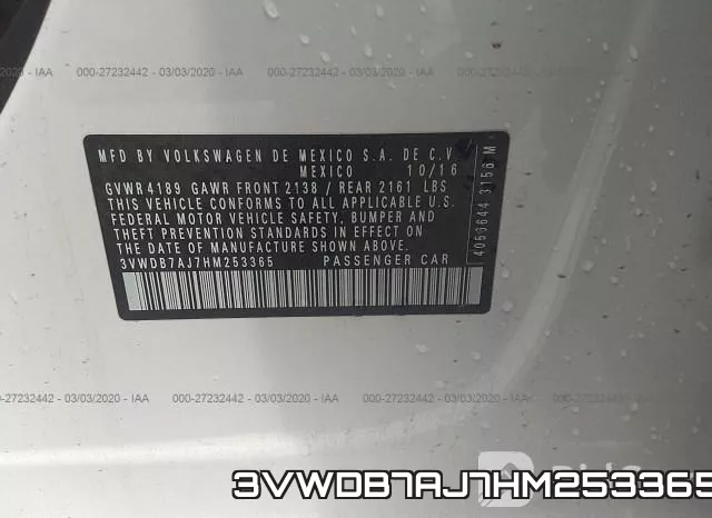 3VWDB7AJ7HM253365 фото 7