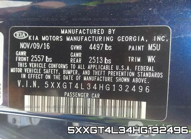5XXGT4L34HG132496 фото 8