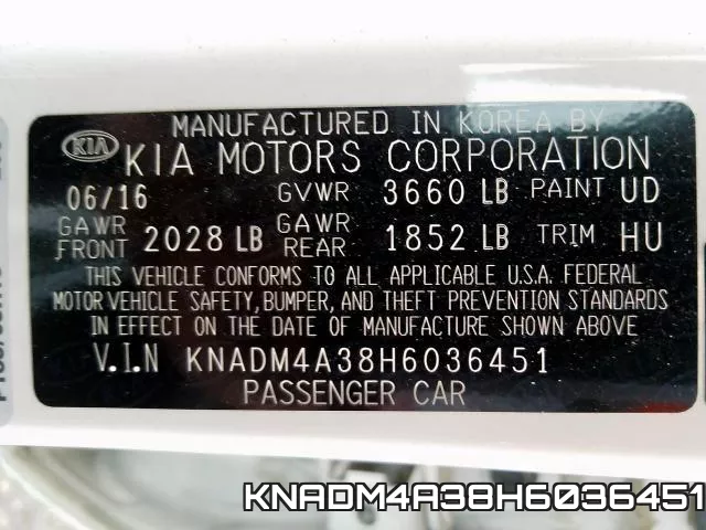 KNADM4A38H6036451 фото 2