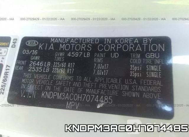 KNDPM3AC0H7074485 фото 8