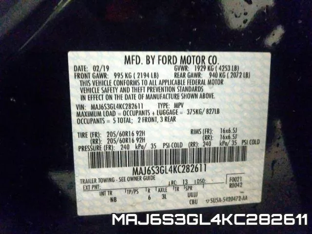 MAJ6S3GL4KC282611 фото 2