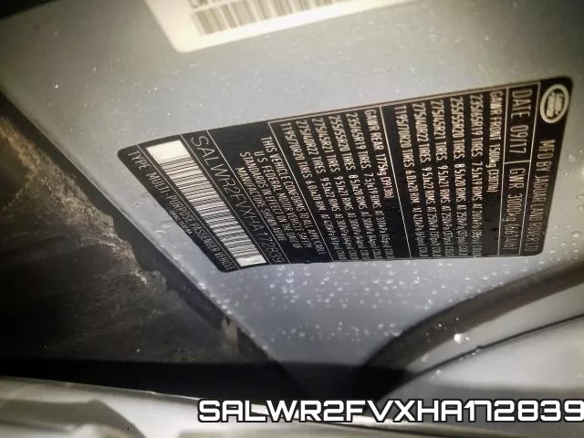 SALWR2FVXHA172839 фото 2