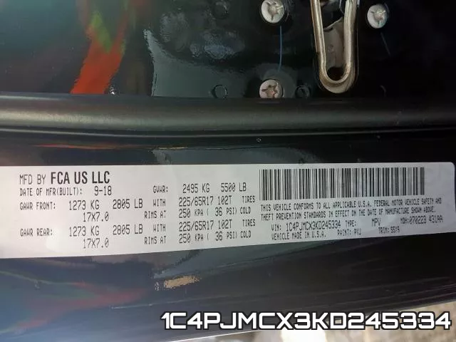 1C4PJMCX3KD245334 фото 2