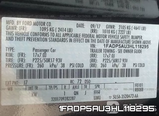 1FADP5AU3HL118295 фото 6