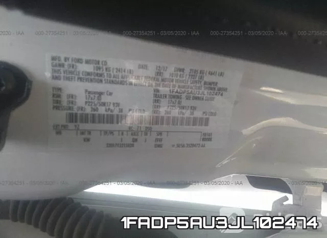 1FADP5AU3JL102474 фото 8