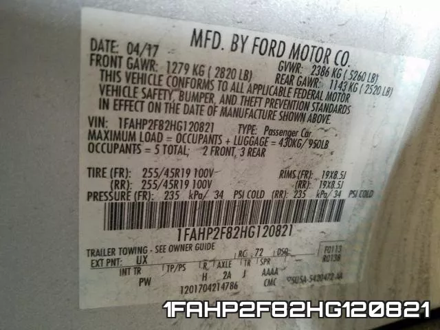 1FAHP2F82HG120821 фото 2