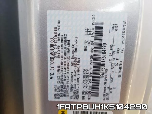 1FATP8UH1K5104290 фото 2