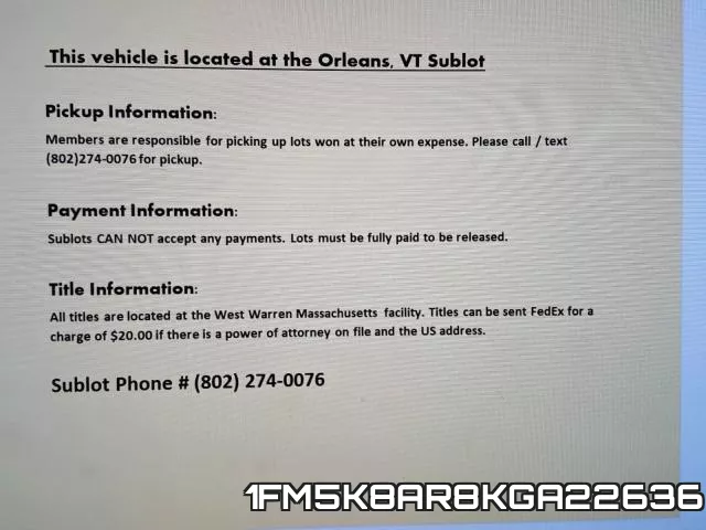 1FM5K8AR8KGA22636 фото 9