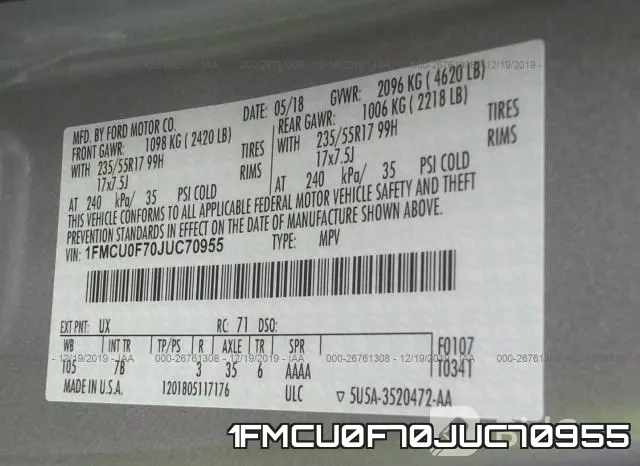 1FMCU0F70JUC70955 фото 6