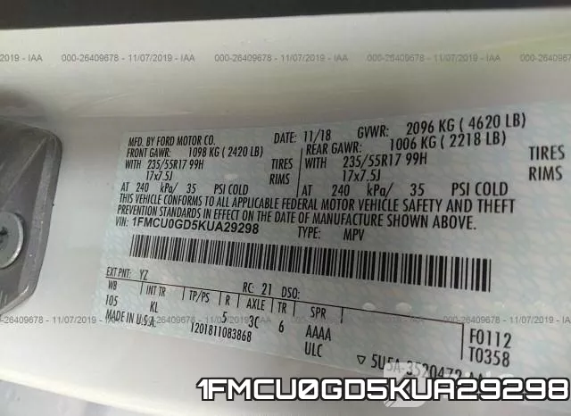 1FMCU0GD5KUA29298 фото 5