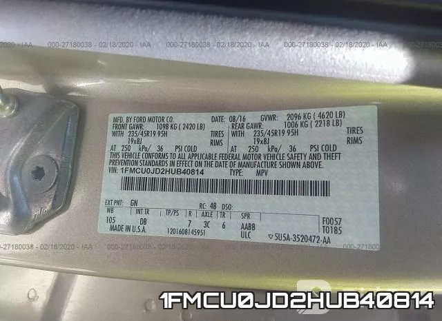 1FMCU0JD2HUB40814 фото 6