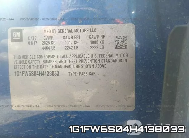 1G1FW6S04H4138033 фото 5