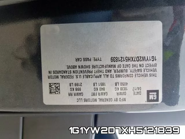 1G1YW2D7XH5121839 фото 2